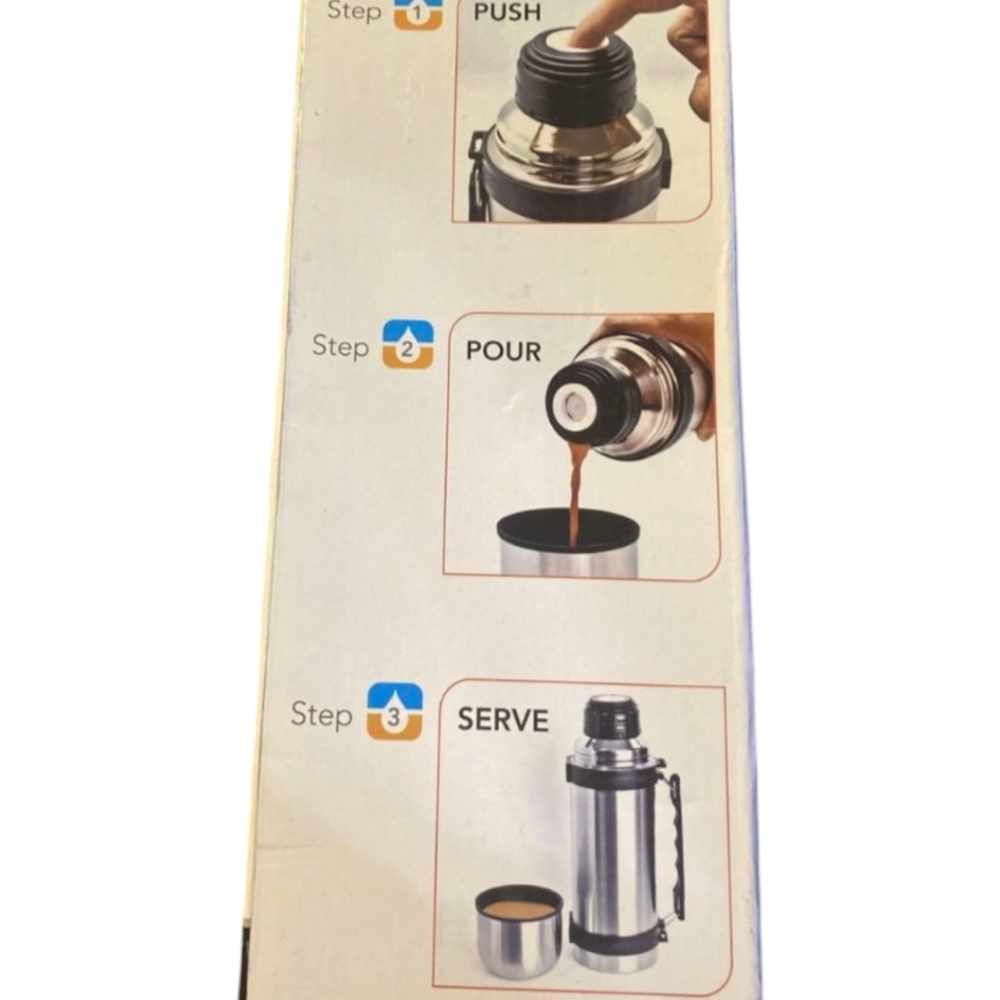 NWOB Travel Stainless Steel Coffee Tea Liquids Vacuum Flask Thermo Bottle 32oz - Picture 2 of 2